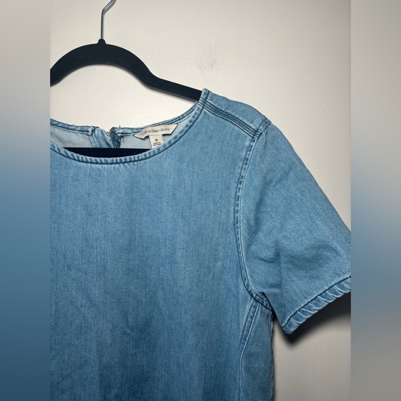 Calvin Klein Jeans Women's Denim T-Shirt Dress with Let Down‎ Hem Size Medium - Picture 6 of 7